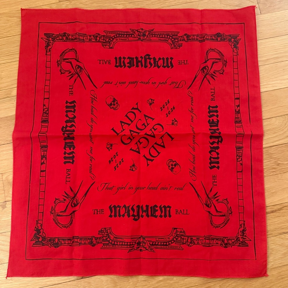 Lady Gaga Red MAYHEM Bandana